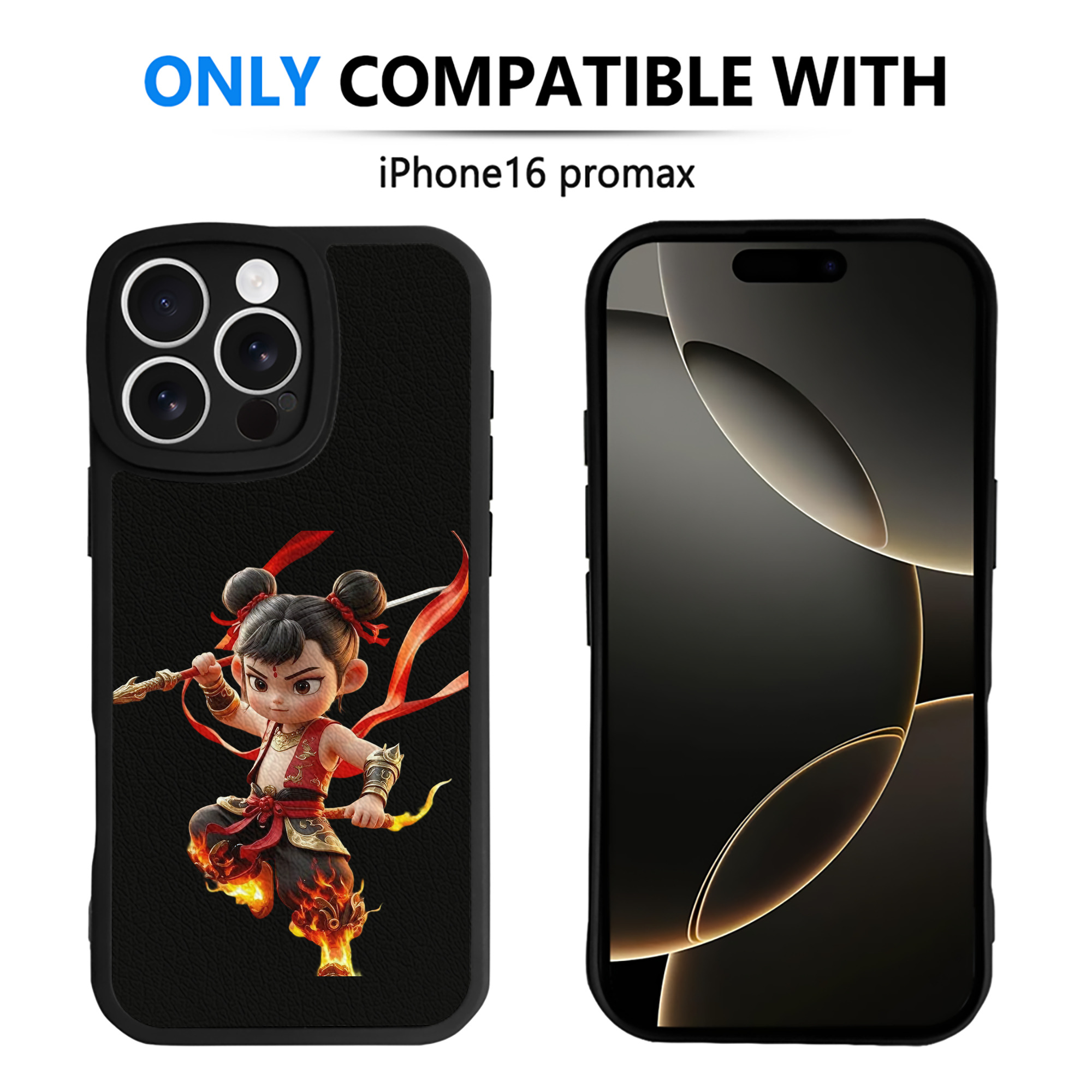 （画像用） Ne Zha 2 ナタ 魔童の大暴れ 【iPhone 16シリーズ対応】シリコンスマホケース（レザー調） 材質：シリコン